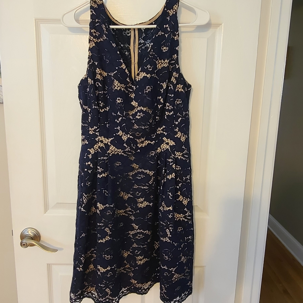 Vince Camuto Blue Lacey Cocktail Dress